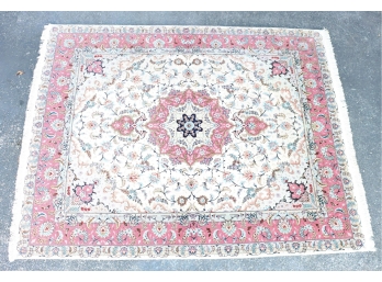 Very Fine Hand Knotted Silk&Wool Tabriz 113'x77'. #3198