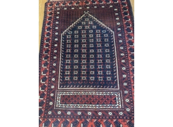 Hand Knotted Prayer Persian Balouch Rug 60'x36'.   #4641.