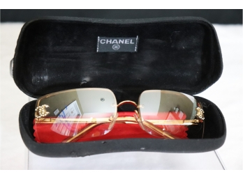 Womens Authentic Chanel Sunglasses With Original Hard Carrying Case