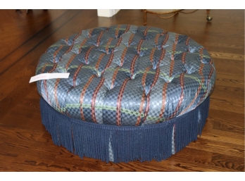 Tufted Ottoman/ Pouf/ Seat With Fringe