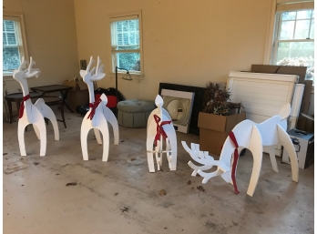 4 Handmade Graceful Reindeer Outdoor Decorations