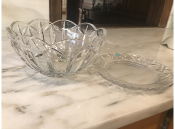Pair Of Tiffany Serving Pieces Include Scalloped Bowl And Cookie Plate