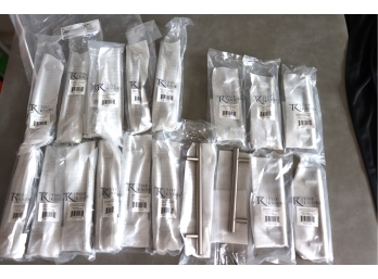 18 Assorted Sized Modern Style Brushed Satin Nickel Bar Pull Handles  Unused In Original Packaging