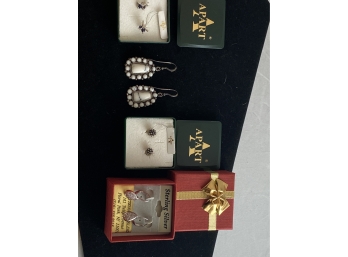 NEWLY ADDED!  Put Some Variety On Your Ears! 4 Pairs Of Fun Sterling Earrings Assortment