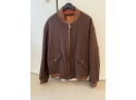 Men's Gucci Brown Leather Bomber Jacket XL