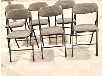 Set Of 6 Folding Chairs With Padded Seats