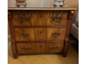 Perfect Walnut Veneer Chest For Bedroom Or Side Table With Wood/glass Top 30' W X 17' D