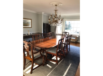Quality Pennsylvania House Mahogany Dining Table And 8 Chairs With Cream Seats