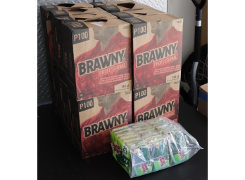 16 Boxes Of Brawny Professional P100 148 Ct Disposable Cleaning Towels & 21 Pack Of Scotch-Brite Sponges