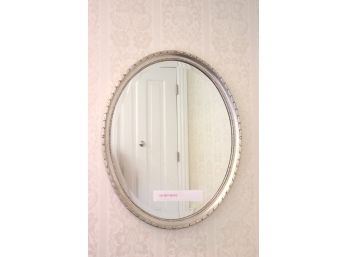 Silver-leaf Oval Mirror With Decorative Frame