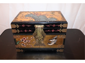 Exotic Wooden Asian Jewelry Box