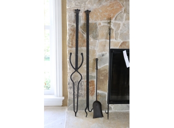 Wrought Iron Fire Place Accessories Set