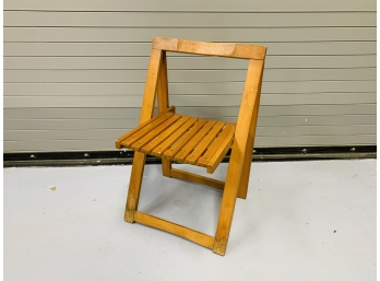 Mid Century Modern Folding Wood Slatted Chair