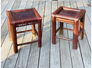 Pair Of Vintage Bamboo Plant Stands