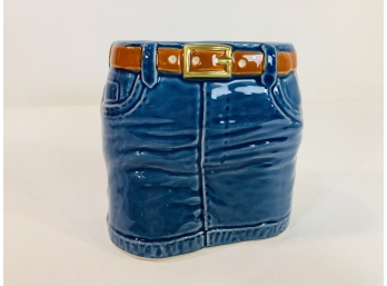 Contemporary Ceramic Jean Skirt Planter