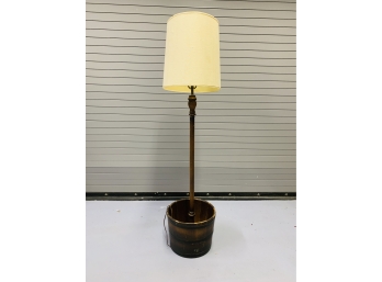 Vintage Wood Bucket Floor Lamp