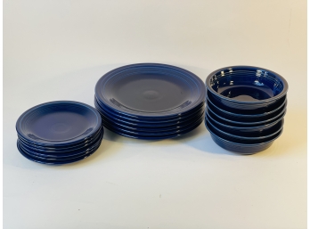 Cobalt Blue Fiesta Dinnerware Lot 18 Pieces