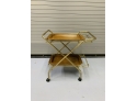Mid Century Folding And Rolling Bar Cart