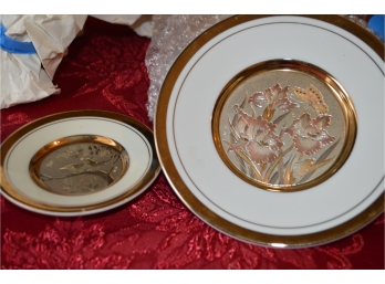 Gold Trim Chinese Character Plates
