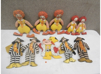 Ronald McDonald, Hamburgler Stuffed Figures Plus 1 Burger King