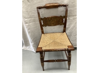 Hitchcock Rush Seat Turtle Back Side Chair
