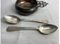 Two Sterling Spoons And Sterling Porriger 5.9 Ozt