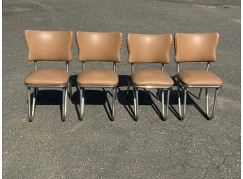 Set Of 4 Retro Brown Kitchen Chairs