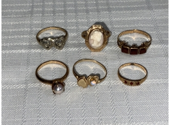6 10k Vintage Rings 9.3g