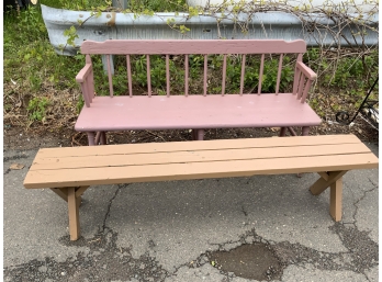 2 Painted Porch Benches