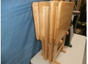 Set Of 4 Luncheon Tray Tables With Wood Rack And A Holmes Tower Ceramic Heater With Box