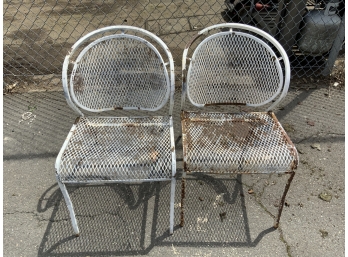 Pair Of Vintage Iron Retro Patio Chairs