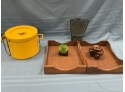 6 Piece Mid Century Items Including A Copco Enameled Pot