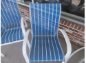 Patio Set With Glass Top Table And 4 Chairs With Base And Umbrella