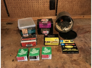 Boxes Of Screws, Staples, And Washers