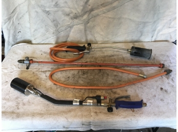 Two Propane Torches With Hoses