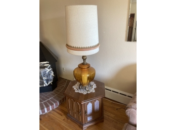 Vintage Lamp With Pentagon Hutch