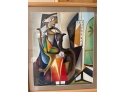 Contemporary Cubist Style Framed Artwork Signed C. Ryan #2
