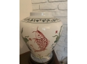 Vintage Canton Ware Ginger Jar With Bowl Shape Lid-