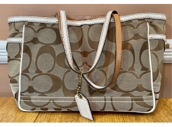 Authentic Coach Signature Bag & Matching Checkbook Wallet