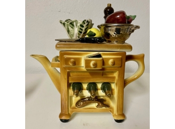 Vintage Parrington Designs England Chef Cook Kitchen Stove Teapot