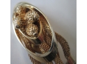 Vintage Kinetic BROOCH PIN, Braid Chain, Gold Tone
