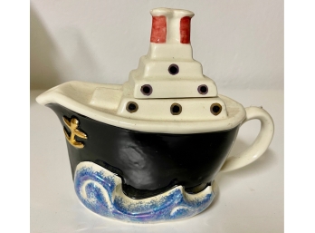 Vintage Tony Carter Tug Boat Made In England Teapot