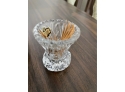 Vintage Pair Of Cut Glass Toothpick Holders