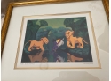 Vintage Framed Lion King Print