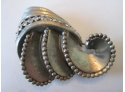 Antique Art Deco Large SCULPTURAL BROOCH PIN, Silver Tone Inset Stones-