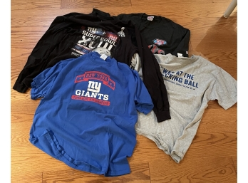 NEW YORK GIANTS XL FOOTBALL T-SHIRT COLLECTION-4 PIECES LG-XL