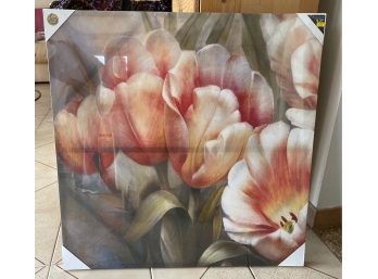 Contemporary Flower Print On Canvas