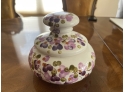 Vintage Ceramic Lidded Bowl With Grapevine Motif