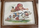 Vintage Grouping Of 2 Cartoon Like Football Player Framed Prints