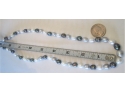 Vintage Graduated PEARL NECKLACE, Natural Gray Tones-Fresh Water Pearl & Silver Clasp